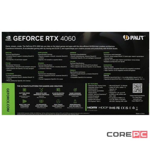 Видеокарта Palit (NE64060019P1-1070F) GeForce RTX 4060 8GB STORMX