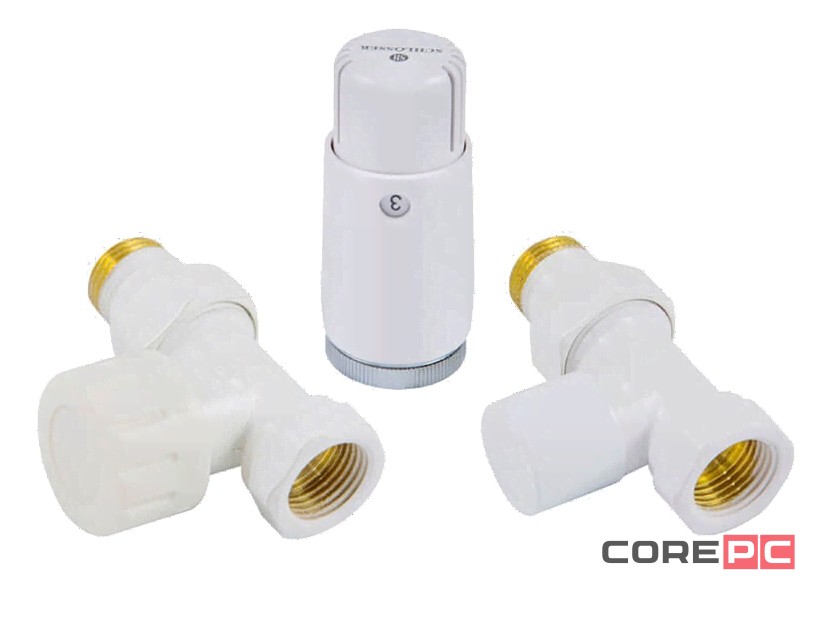 Комплект подключения SCHLOSSER STANDARD MINI 1/2quot; прямой, белый, с термоголовкой MINI М30х1,5