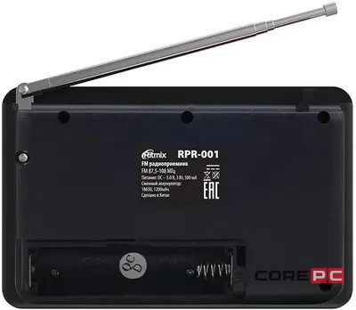 Портативный радиоприемник Ritmix RPR-001 черный