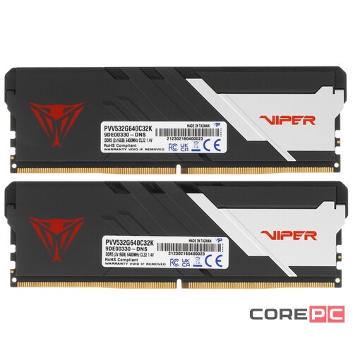 Оперативная память 32 Gb 6400 MHz PATRIOT VIPER VENOM (PVV532G640C32K)