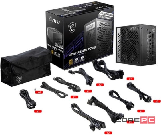 Блок питания MSI 1250W MAG A1250GL (306-7ZP9A11-CE0) 16 Pin (PCIe 5.0 Connector Cable Details)