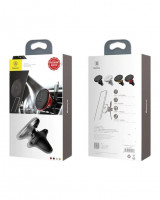 Держатель в автомобиль на торпеду Baseus Magnetic Air с держателем для кабеля SUGX-A09 красный