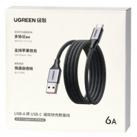 Usb Кабель-зарядка Type-C Ugreen L521 6A 1м серо-черный