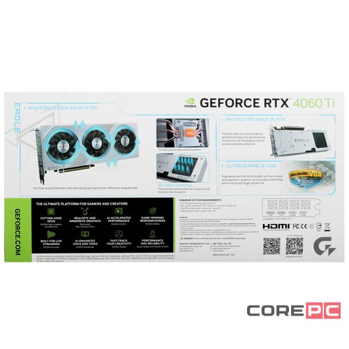 Видеокарта Gigabyte (GV-N406TEAGLEOC ICE-8GD) GeForce RTX 4060 Ti 8GB EAGLE OC ICE