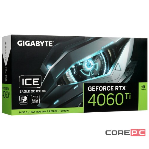 Видеокарта Gigabyte (GV-N406TEAGLEOC ICE-8GD) GeForce RTX 4060 Ti 8GB EAGLE OC ICE