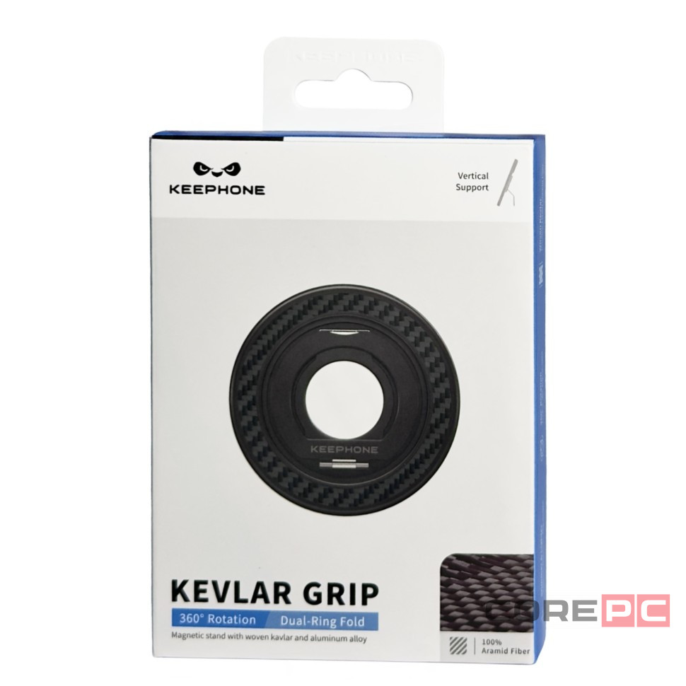 Магнитное кольцо Keephone Kevlar Grip черное