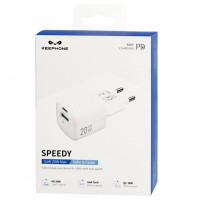 Сетевое зар. устр. Keephone Speedy 1USB+1C Gan 20W белое