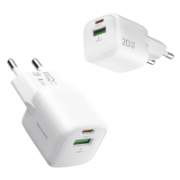 Сетевое зар. устр. Keephone Speedy 1USB+1C Gan 20W белое