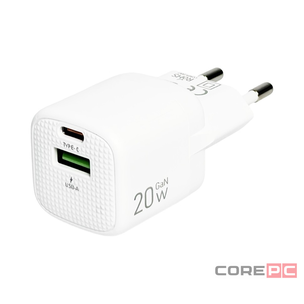 Сетевое зар. устр. Keephone Speedy 1USB+1C Gan 20W белое