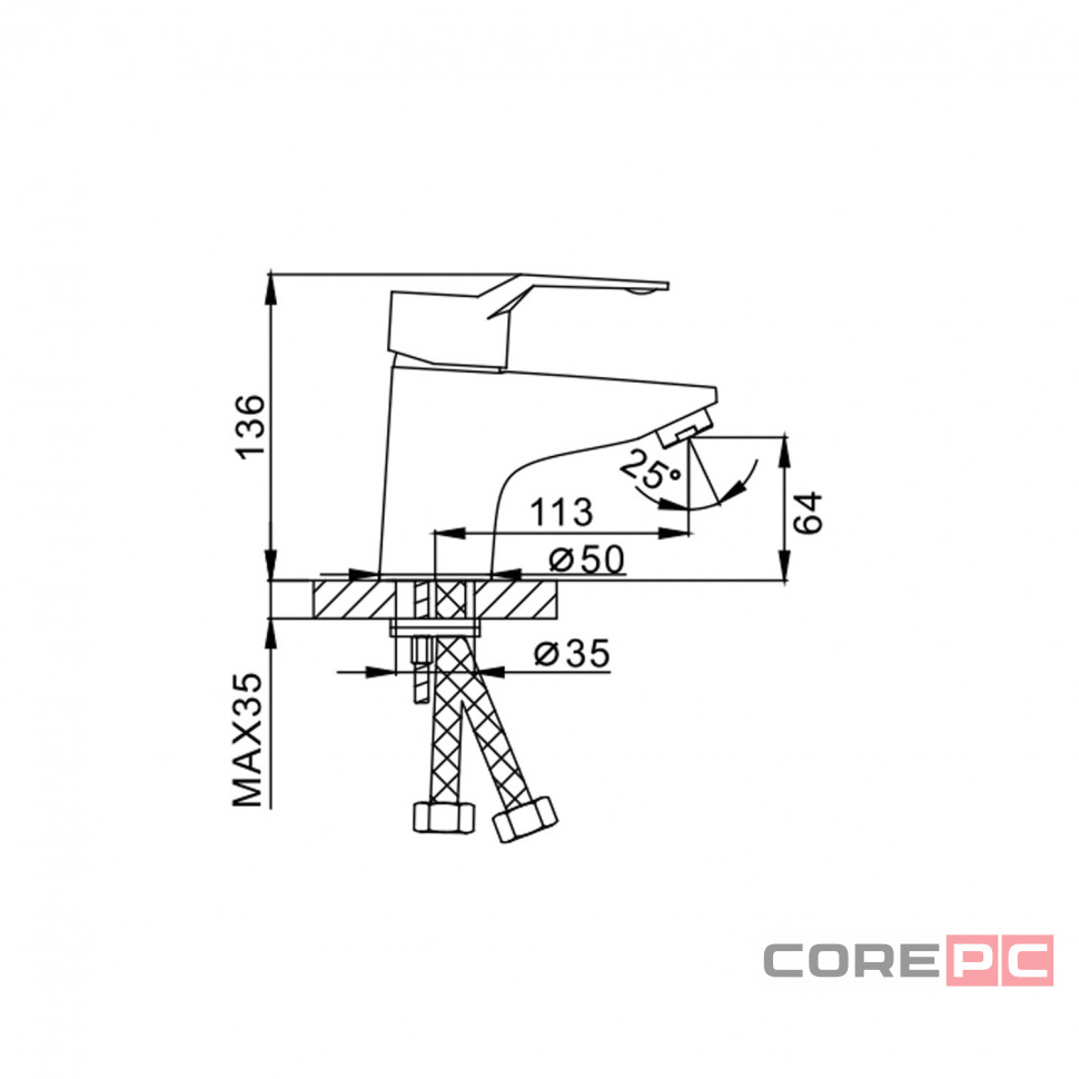 Смеситель для раковины Frap F1063, рычажное управление, цвет хром