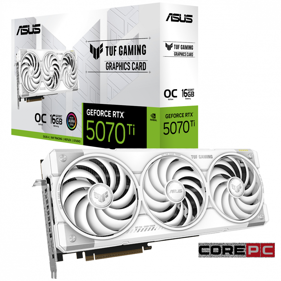 Видеокарта ASUS (TUF-RTX5070TI-O16G-WHITE-GAMING) GeForce RTX 5070 Ti 16GB TUF GAMING OC WHITE (90YV0MD3-M0NA00)