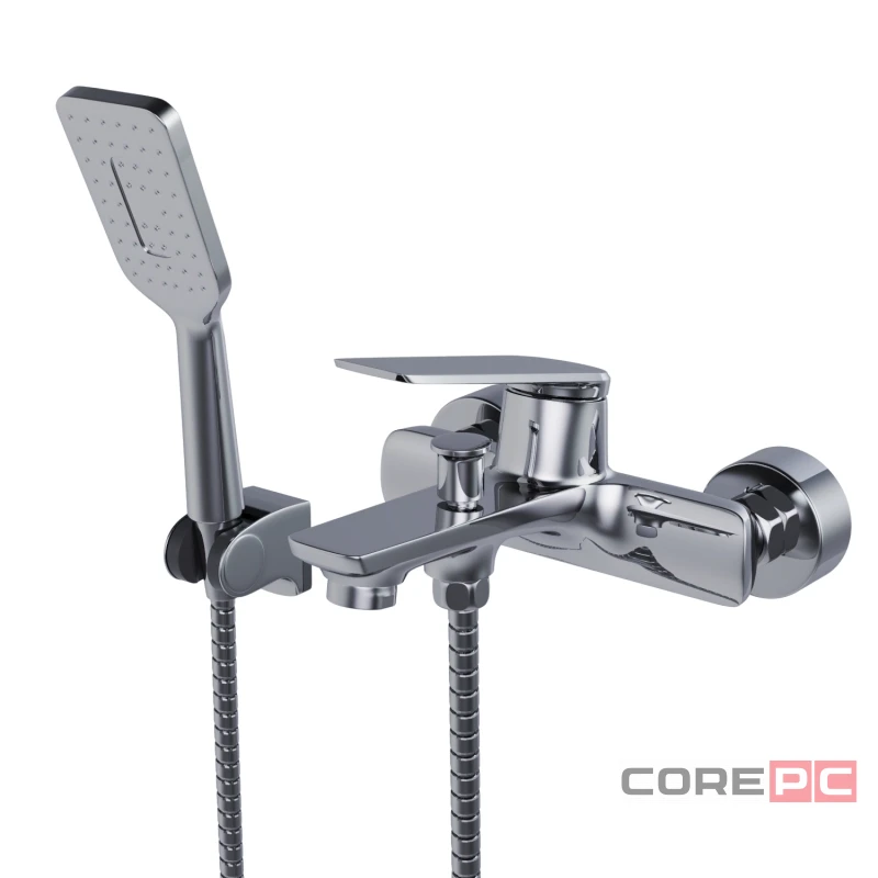 Смеситель для ванны MIXLINE MЛ25-01/МL25-01, рычажное управление, цвет хром