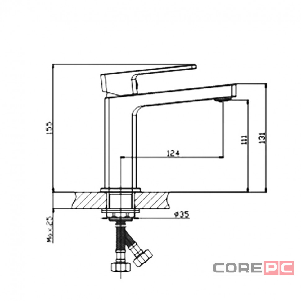 Смеситель для раковины Haiba HB10615-7, рычажное управление, цвет черный
