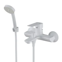 Смеситель для ванны MIXLINE МЛ15-01 БЕЛЫЙ, рычажное управление, цвет белый