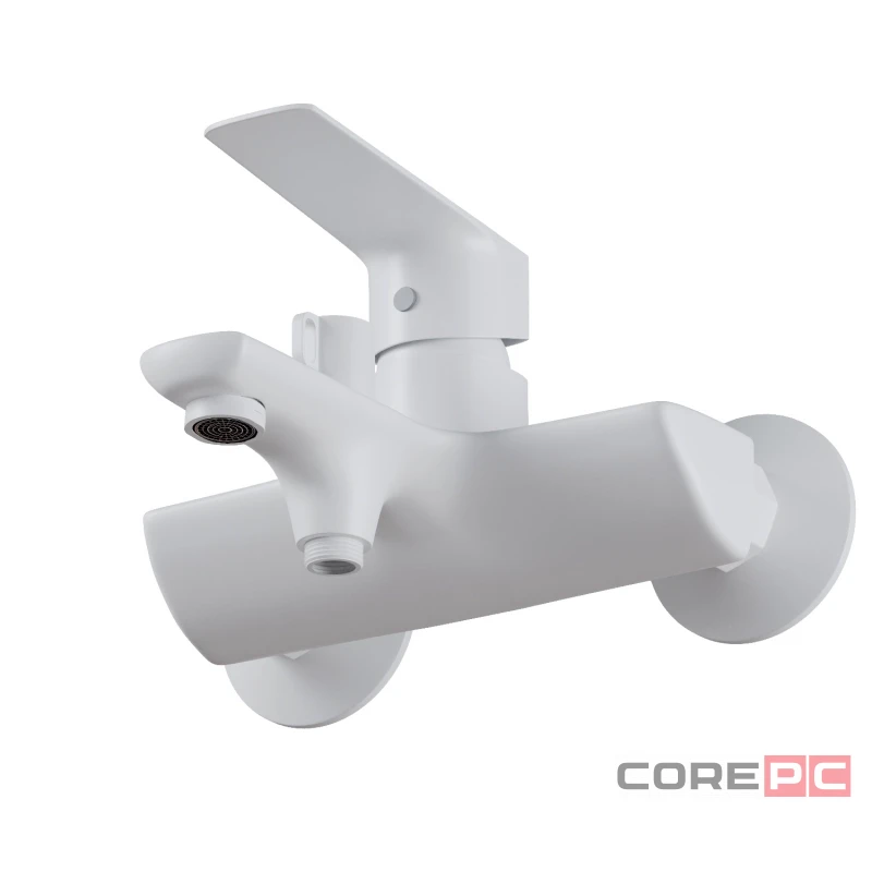 Смеситель для ванны MIXLINE МЛ15-01 БЕЛЫЙ, рычажное управление, цвет белый