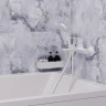 Смеситель для ванны MIXLINE МЛ15-01 БЕЛЫЙ, рычажное управление, цвет белый