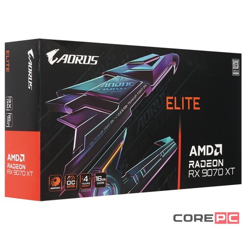 Видеокарта Gigabyte (GV-R9070XTAORUS E-16GD) Radeon RX 9070 XT 16GB AORUS E