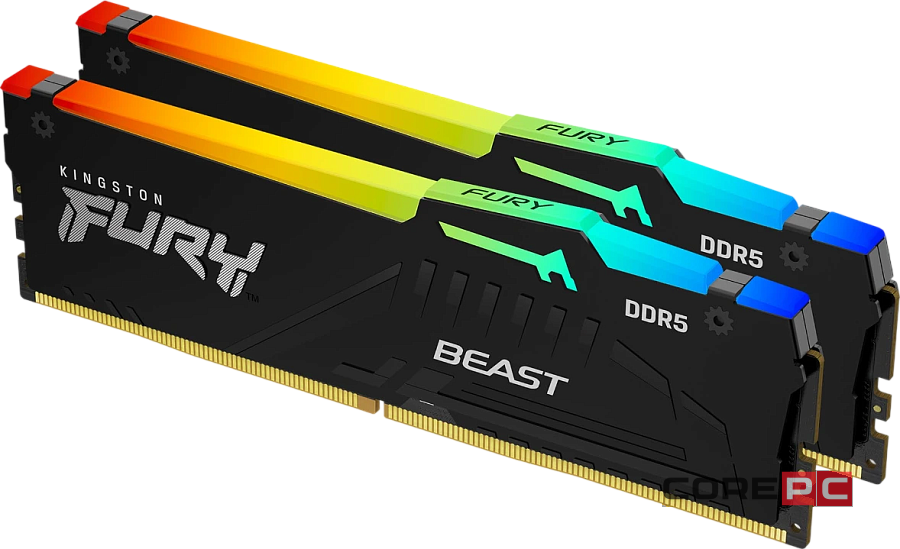 Оперативная память 64 Gb 6000 MHz Kingston FURY Beast RGB Black (KF560C36BBE2AK2-64)