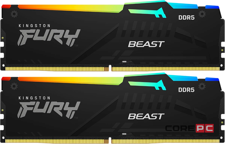 Оперативная память 64 Gb 6000 MHz Kingston FURY Beast RGB Black (KF560C36BBE2AK2-64)