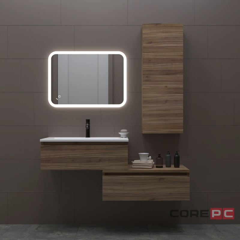 Зеркало MIXLINE Колорит ЭКОНОМ 500х700 (ШВ) сенсорн выкл,светодиод подсв,универс.крепеж,без короба