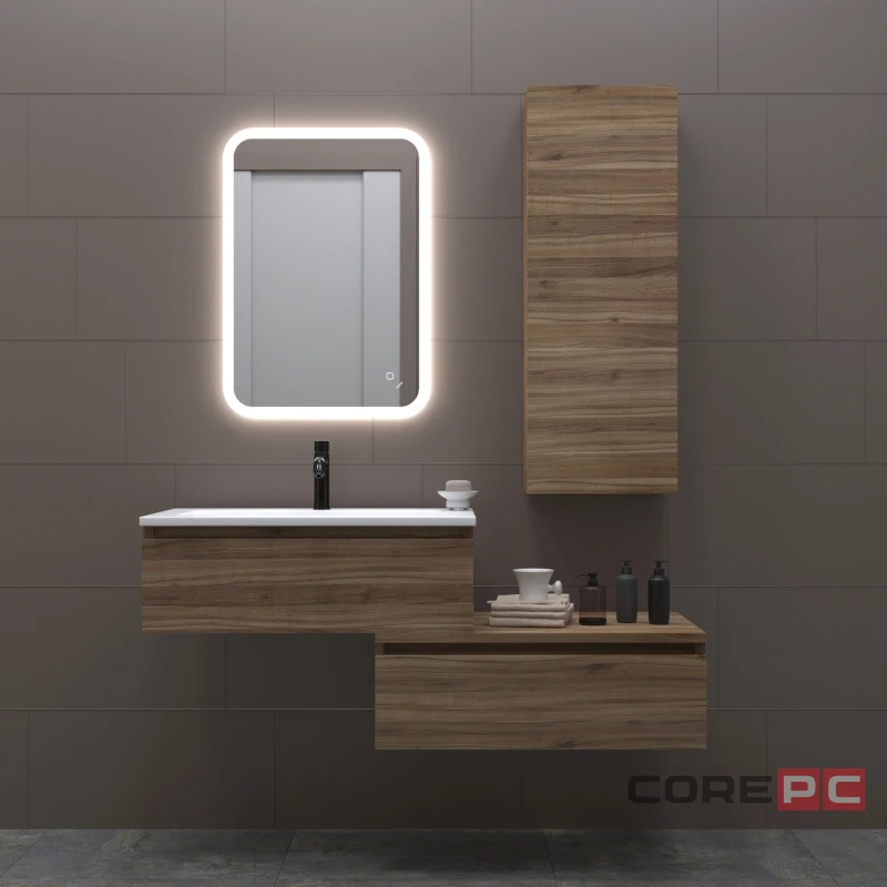 Зеркало MIXLINE Колорит ЭКОНОМ 500х700 (ШВ) сенсорн выкл,светодиод подсв,универс.крепеж,без короба