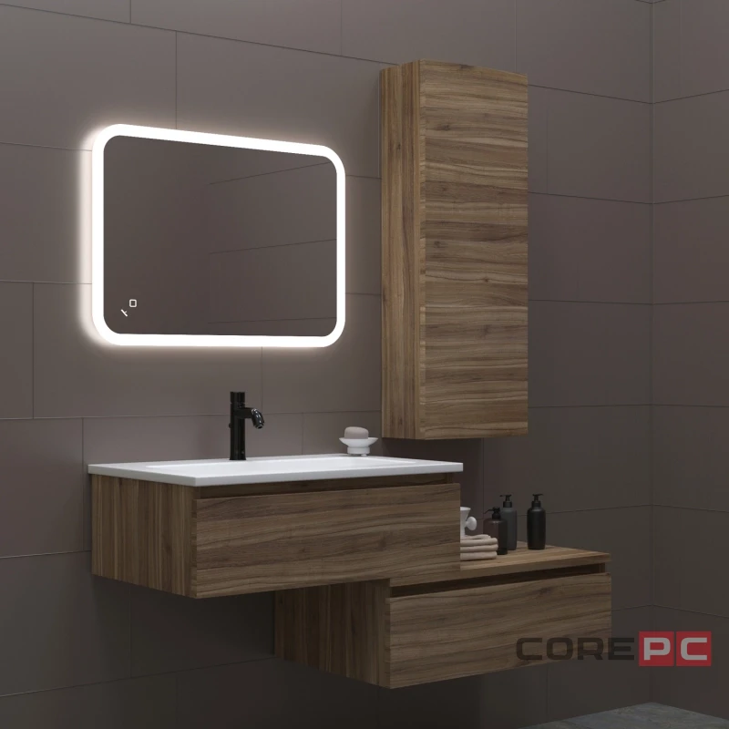 Зеркало MIXLINE Колорит ЭКОНОМ 500х700 (ШВ) сенсорн выкл,светодиод подсв,универс.крепеж,без короба