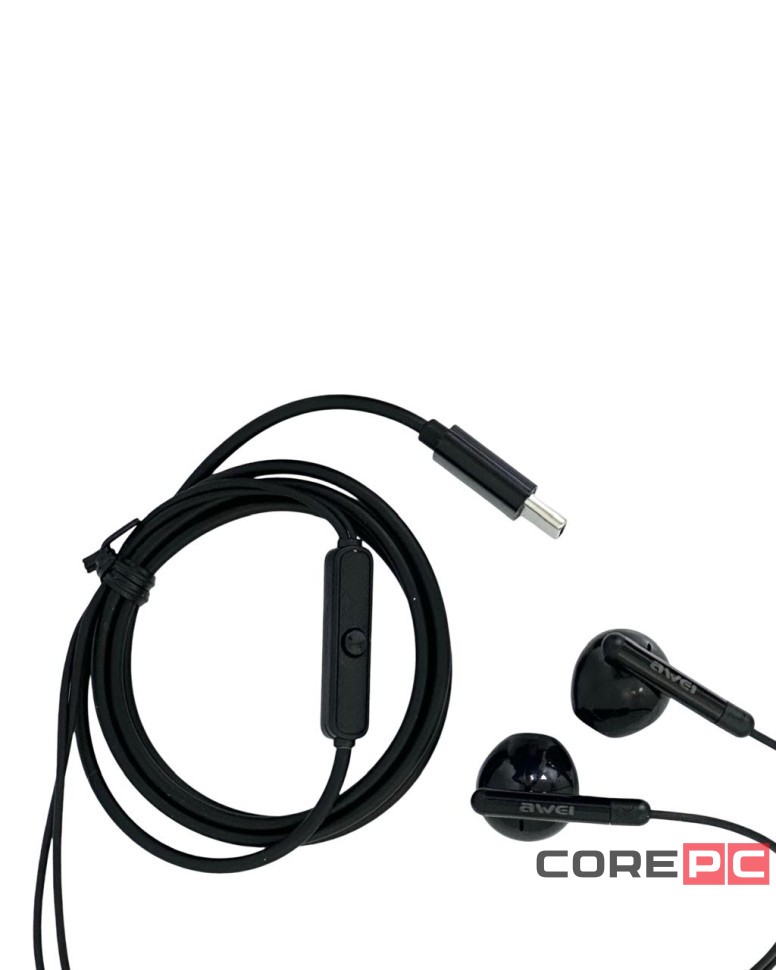 Стереонаушники Awei PC-6T с микрофоном Type-C 1.2м черные
