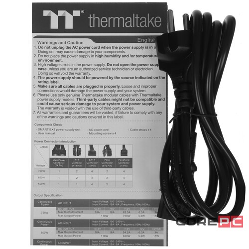 Блок питания Thermaltake 550W Smart BX3 550 (PS-SPD-0550NNFABx-3/PS-SPD-0550NNFABE-3) 16 Pin (PCIe 5.0 Connector Cable Details)
