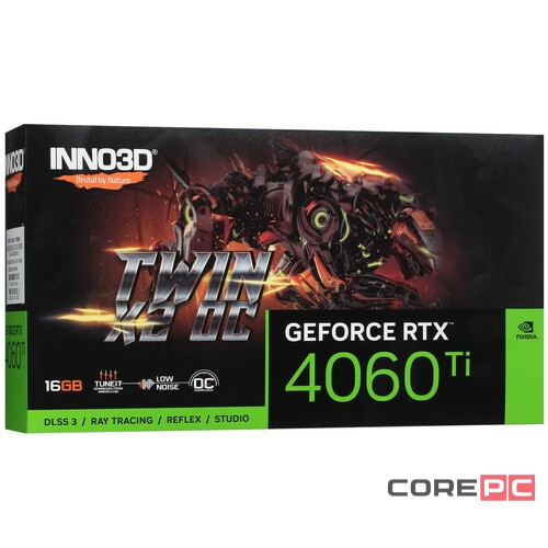 Видеокарта INNO3D (N406T2-16D6X-178055N) GeForce RTX 4060 Ti 16GB TWIN X2 OC