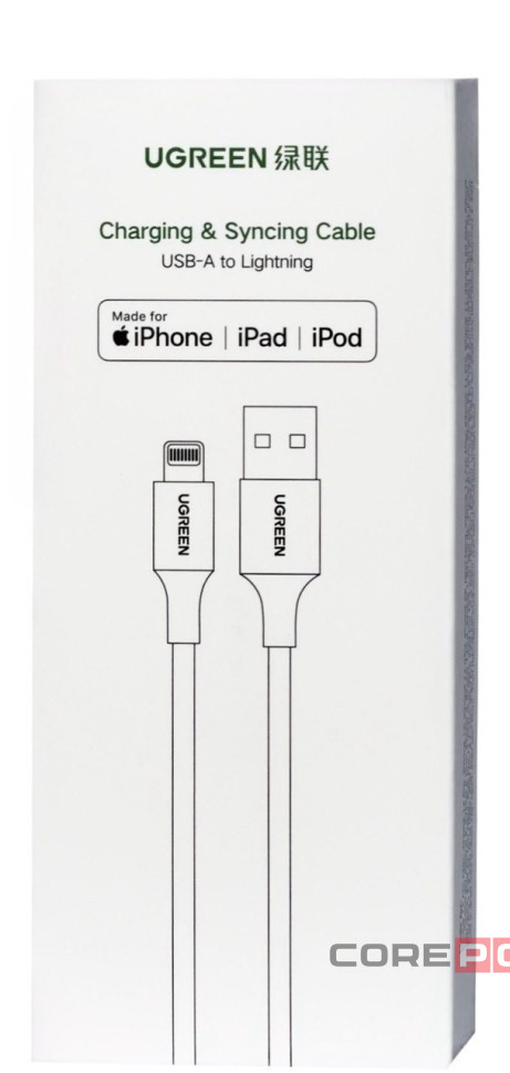 Usb Кабель-зарядка Lightning Ugreen US155 2.1A 1м белый