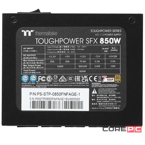 Блок питания Thermaltake 850W TOUGHPOWER SFX PS-STP-0850FNFAGE-1