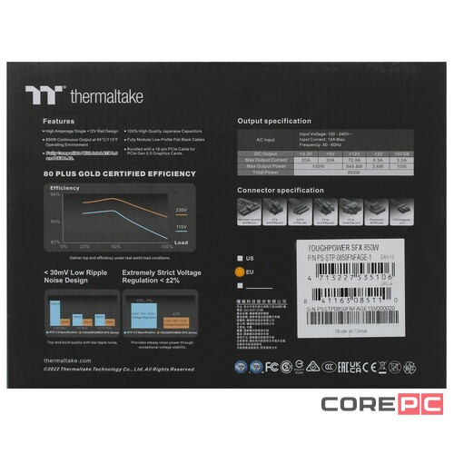 Блок питания Thermaltake 850W TOUGHPOWER SFX PS-STP-0850FNFAGE-1