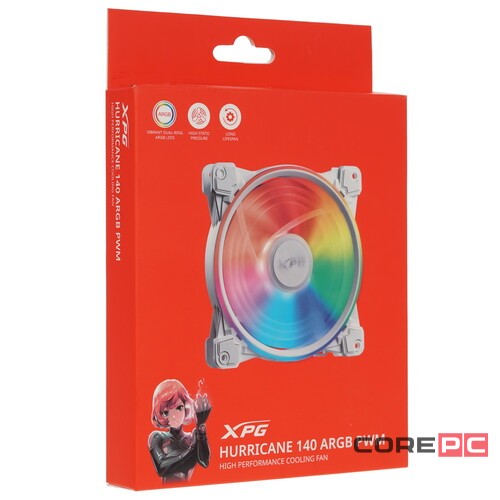 Вентилятор для корпуса ADATA XPG HURRICANE 140 ARGB White HURRICANE140ARGBPWM-WHCWW PWM