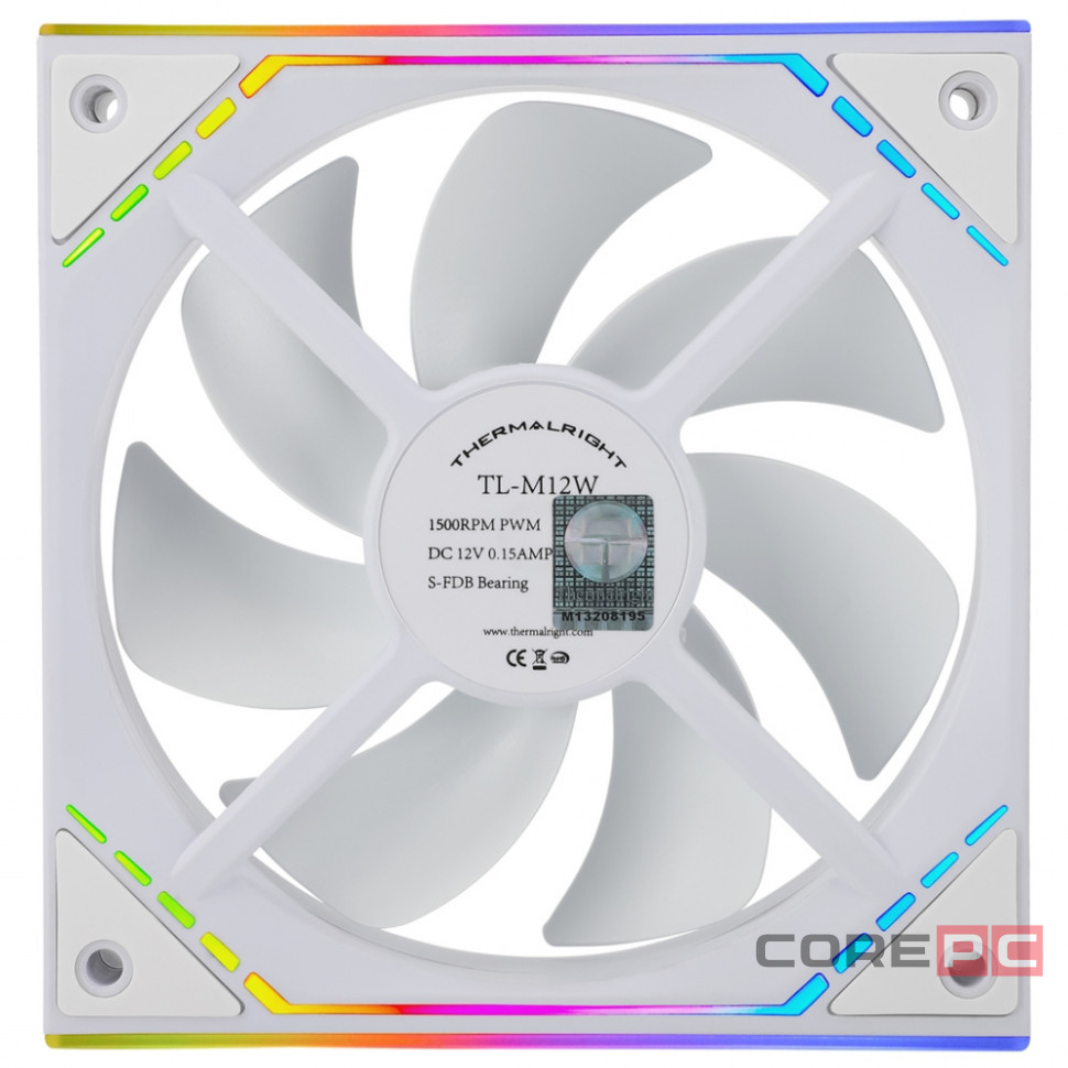 Комплект вентиляторов для корпуса Thermalright TL-M12W X3 ARGB White (TRTLM12W.3P)