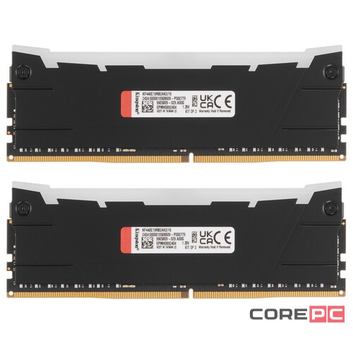 Оперативная память 16 Gb 4000 MHz Kingston FURY Renegade RGB Black (KF440C19RB2AK2/16)