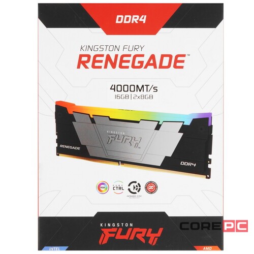 Оперативная память 16 Gb 4000 MHz Kingston FURY Renegade RGB Black (KF440C19RB2AK2/16)