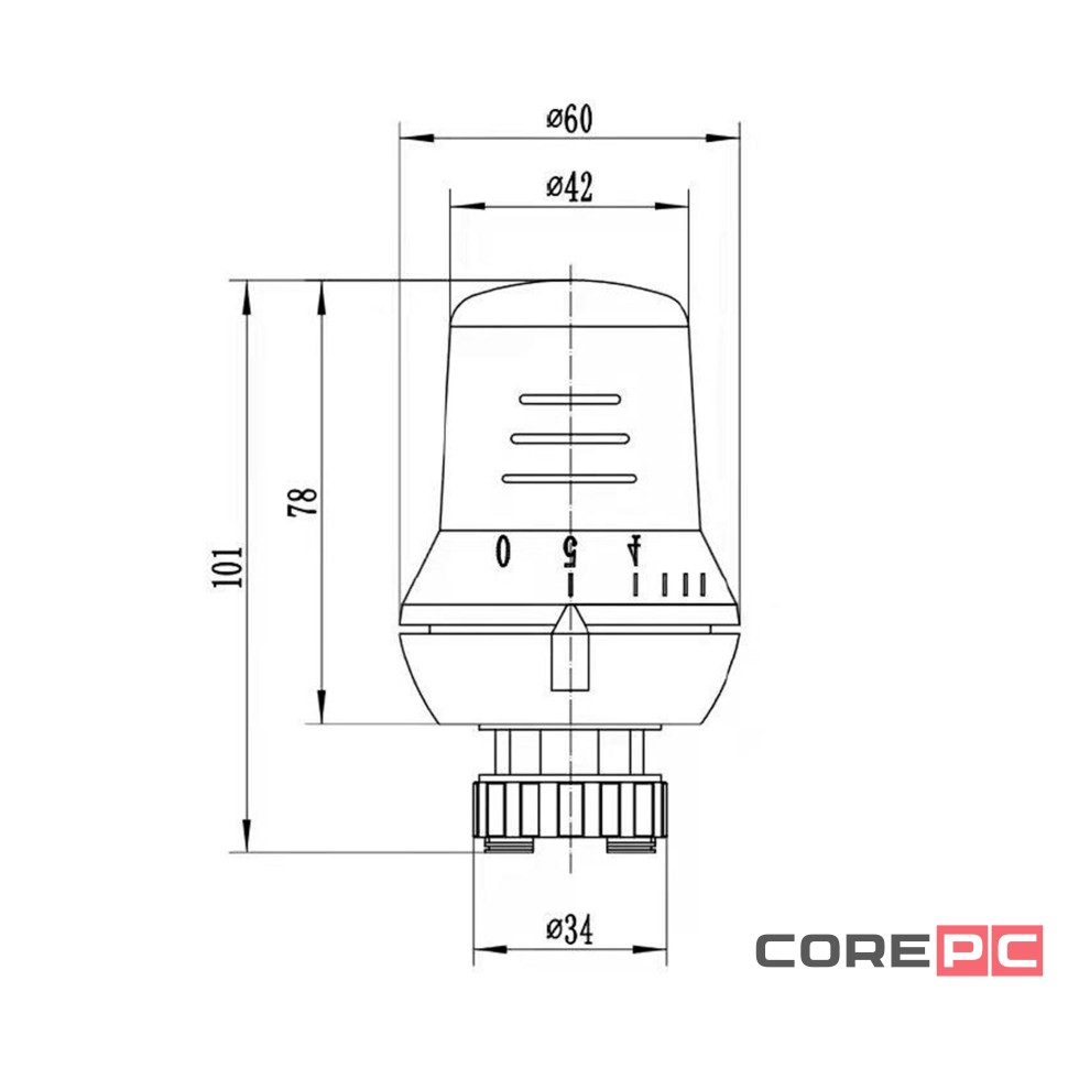 Элемент термостатический РИДАН TR 70 с жидкостным темп. датчиком, Click