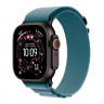 Apple Watch Ultra 3 49mm Black Titanium Case with Light Blue Alpine Loop (M)