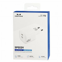 Сетевое зар. устр. Keephone Speedy 2C Gan 45W белое