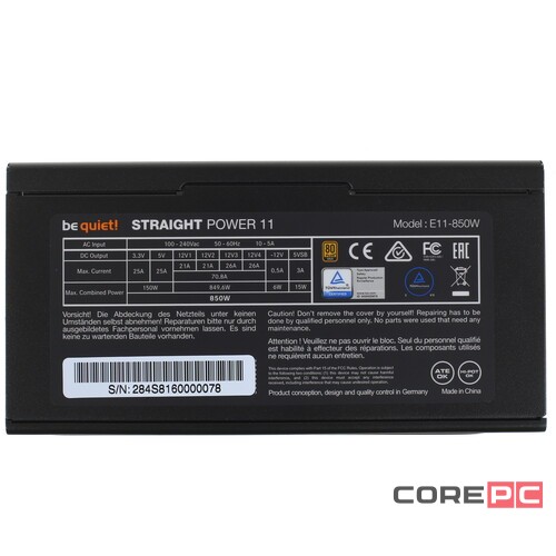 Блок питания Be Quiet! 850W STRAIGHT POWER 11 BN284