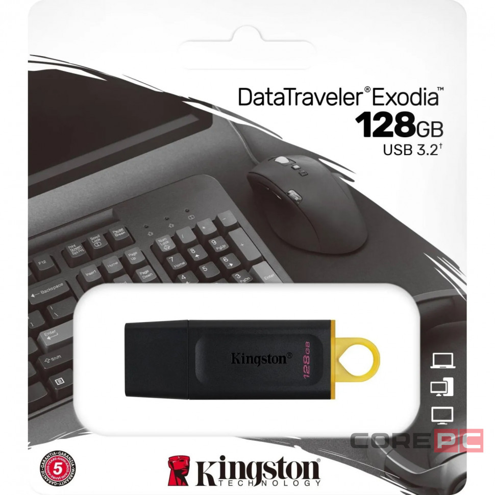 3.0/3.2 USB флеш накопитель Kingston 128GB (DTX/128GB) черный