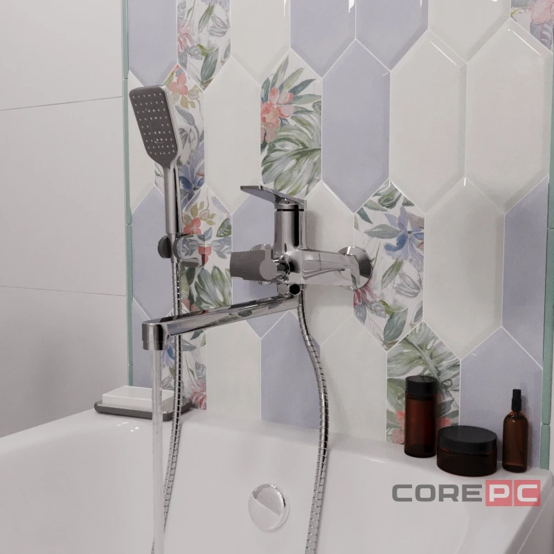 Смеситель для ванны и раковины MIXLINE МЛ24-02/ML24-02, рычажное управление, цвет хром