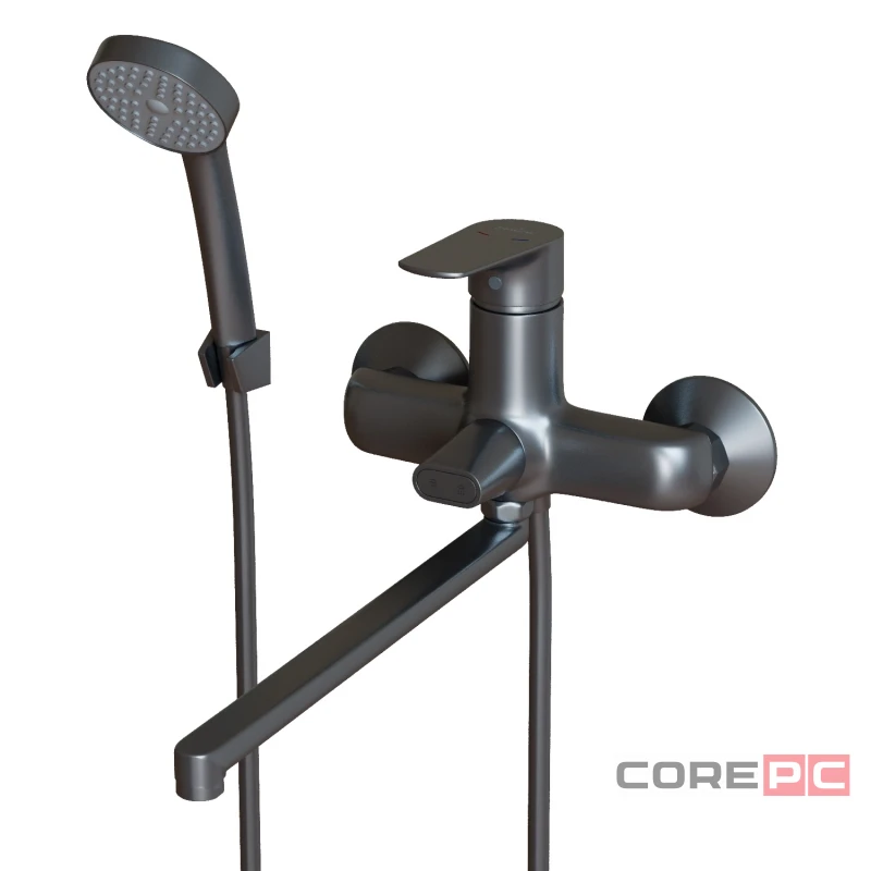 Смеситель для ванны и раковины MIXLINE МЛ14-02 ГРАФИТ, рычажное управление, цвет графит