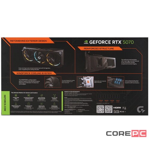 Видеокарта Gigabyte (GV-N5070GAMING OC-12GD) GeForce RTX 5070 12GB GAMING OC