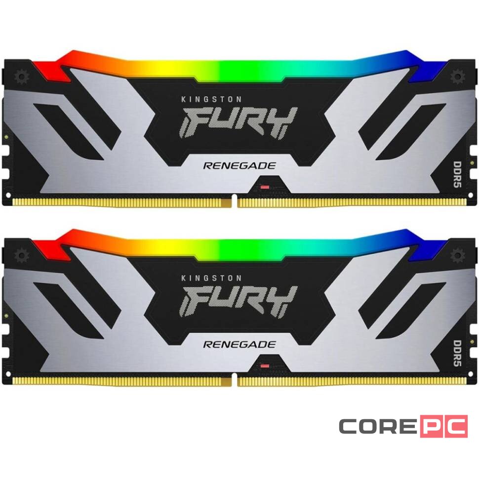 Оперативная память 32 Gb 7200 MHz Kingston FURY Renegade RGB Silver (KF572C38RSAK2-32)