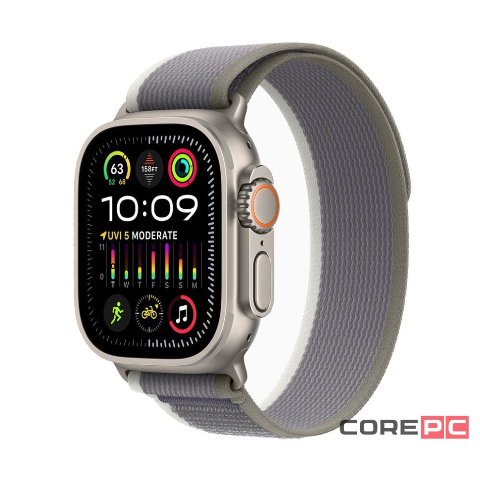 Apple Watch Ultra 2 49 mm Titanium Case Green/Gray Trail Loop (S/M)