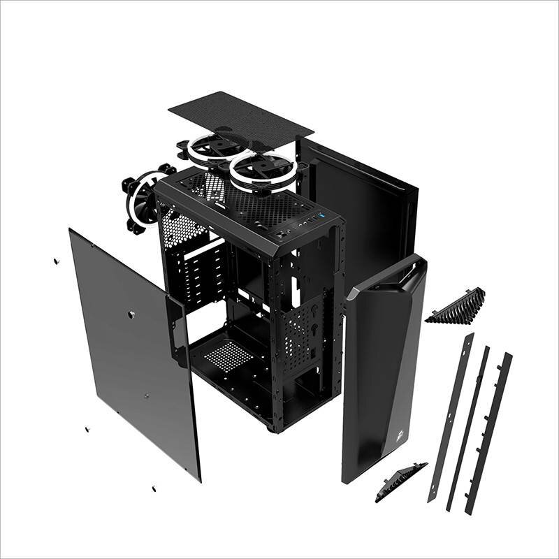 Компьютерный корпус 1STPLAYER RAINBOW R3 Black (R3-1R1)