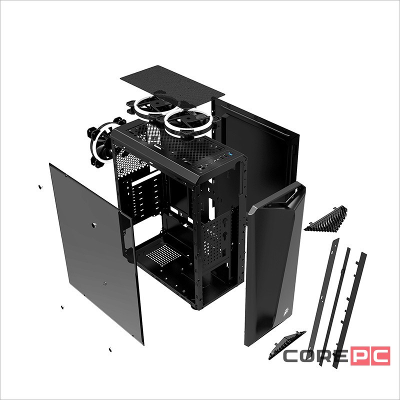 Компьютерный корпус 1STPLAYER RAINBOW R3 Black (R3-1R1)