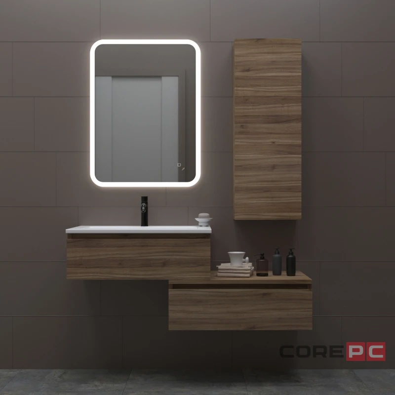 Зеркало MIXLINE Колорит ЭКОНОМ 600х800 (ШВ) сенсор выкл,светодиод подсв,универс.крепеж,без короба