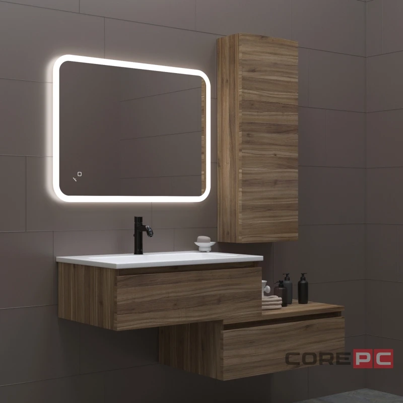 Зеркало MIXLINE Колорит ЭКОНОМ 600х800 (ШВ) сенсор выкл,светодиод подсв,универс.крепеж,без короба